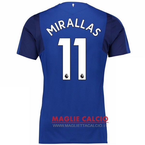 nuova maglietta everton 2017-2018 mirallas 11 prima